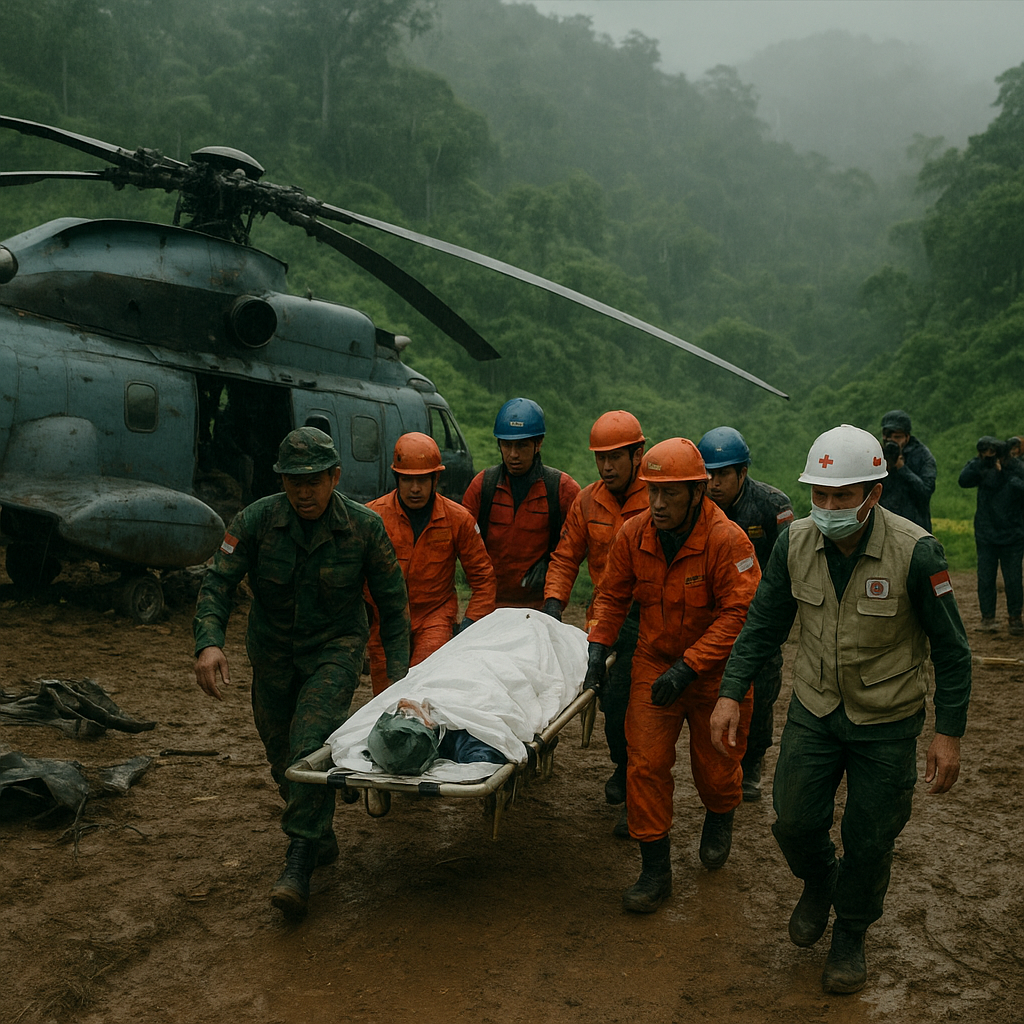 Helikopter TNI AU Jatuh di Perbatasan Papua Nugini, Evakuasi Berlangsung