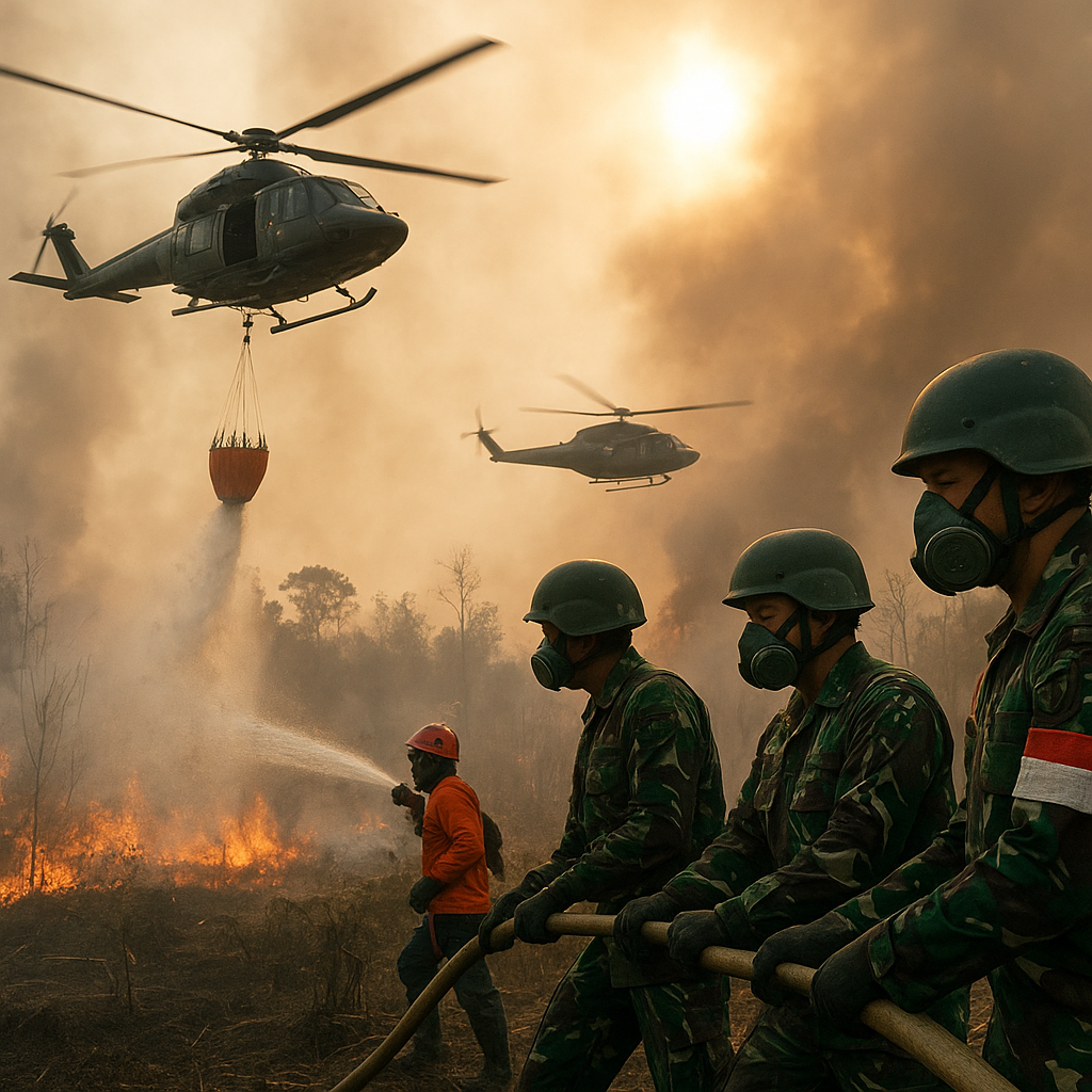 TNI Kerahkan Pasukan dan Heli untuk Padamkan Karhutla di Sumatra