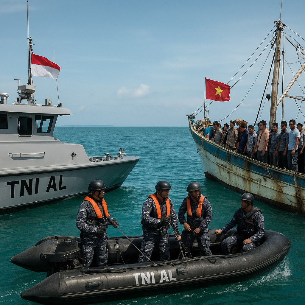 TNI AL Tangkap Kapal Asing Diduga Lakukan Penangkapan Ikan Ilegal di Perairan Natuna