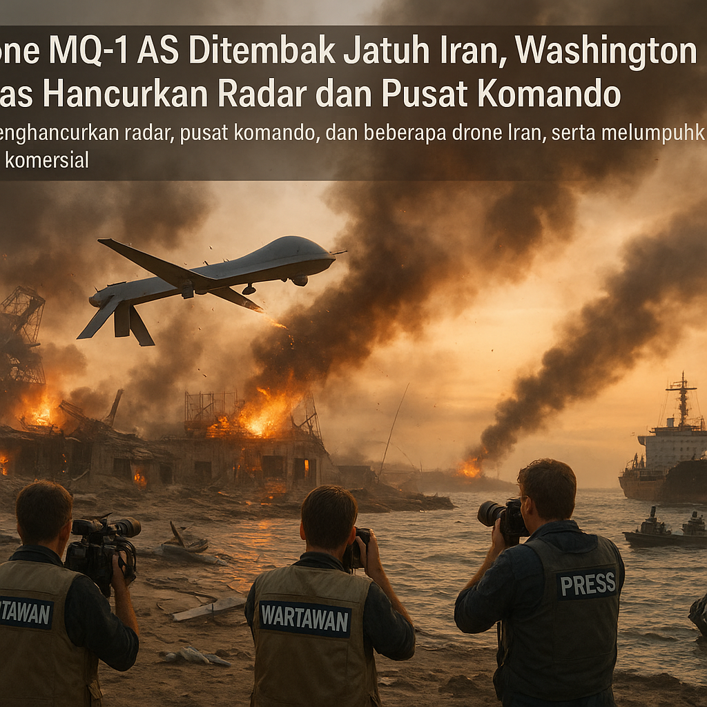 Drone MQ-1 AS Ditembak Jatuh Iran, Washington Balas Hancurkan Radar dan Pusat Komando