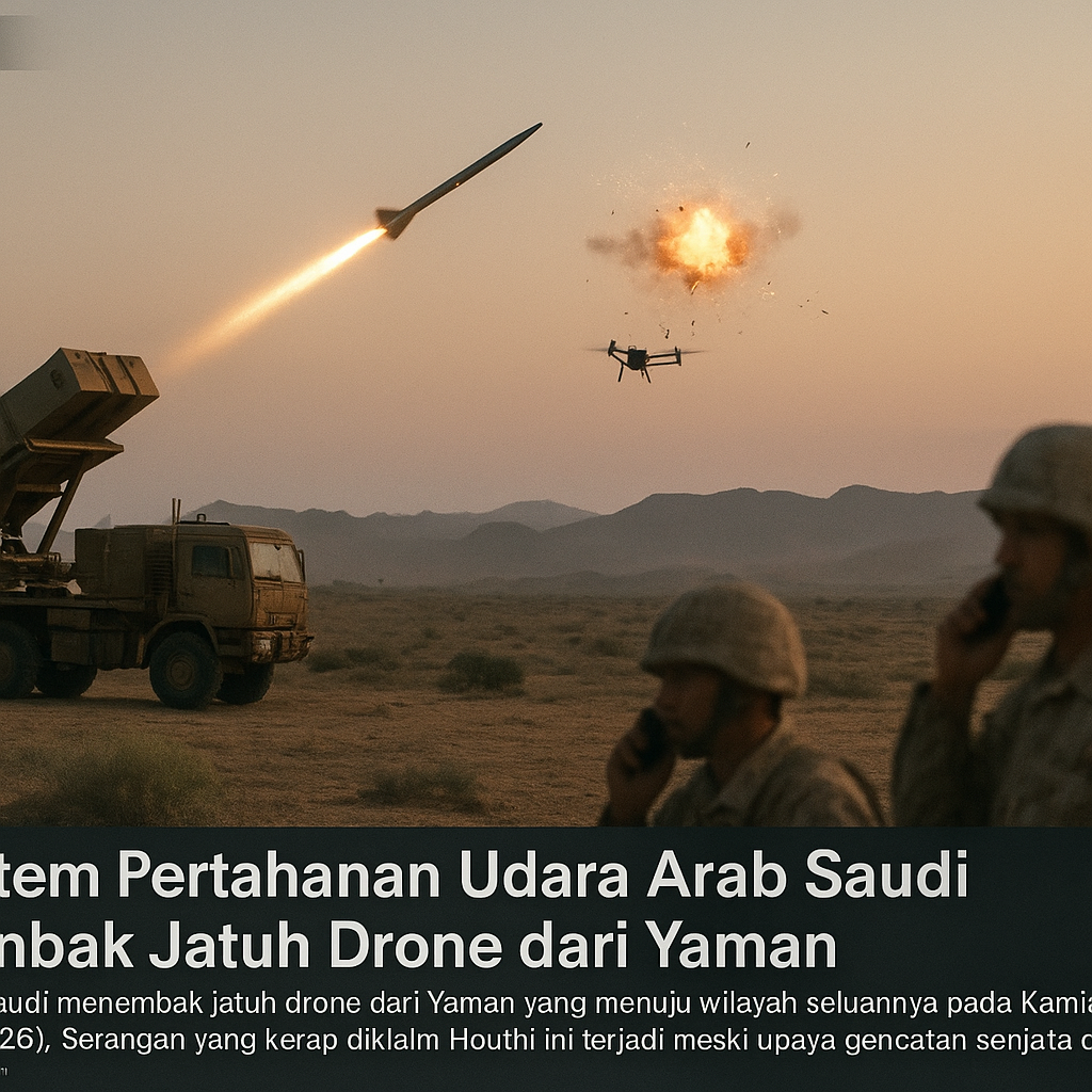 Sistem Pertahanan Udara Arab Saudi Tembak Jatuh Drone dari Yaman