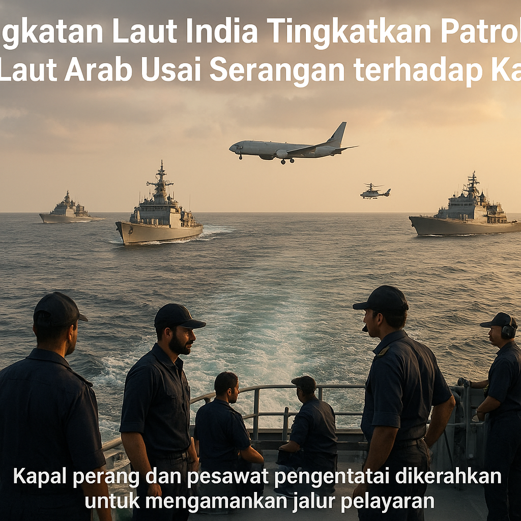 Angkatan Laut India Tingkatkan Patroli di Laut Arab Usai Serangan terhadap Kapal