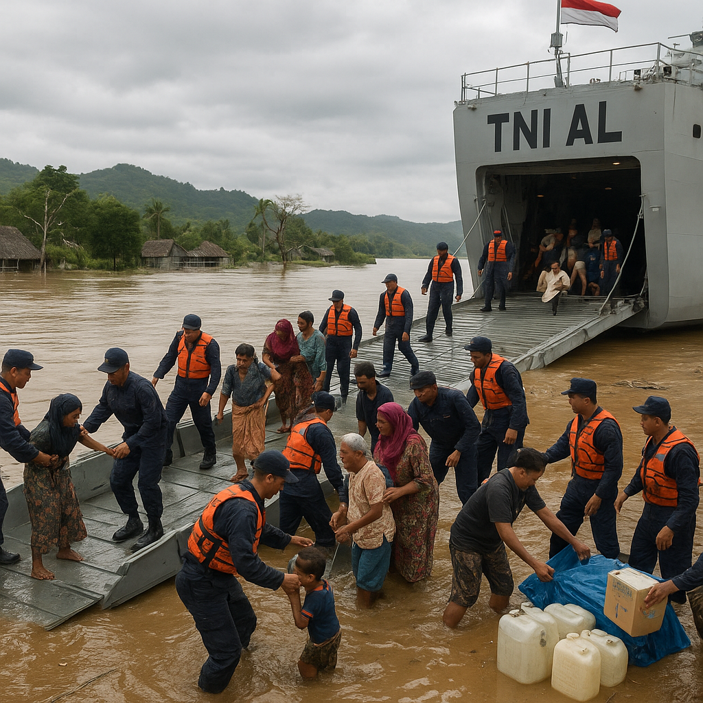 Kapal Perang TNI AL Bantu Evakuasi Korban Banjir Bandang di NTT