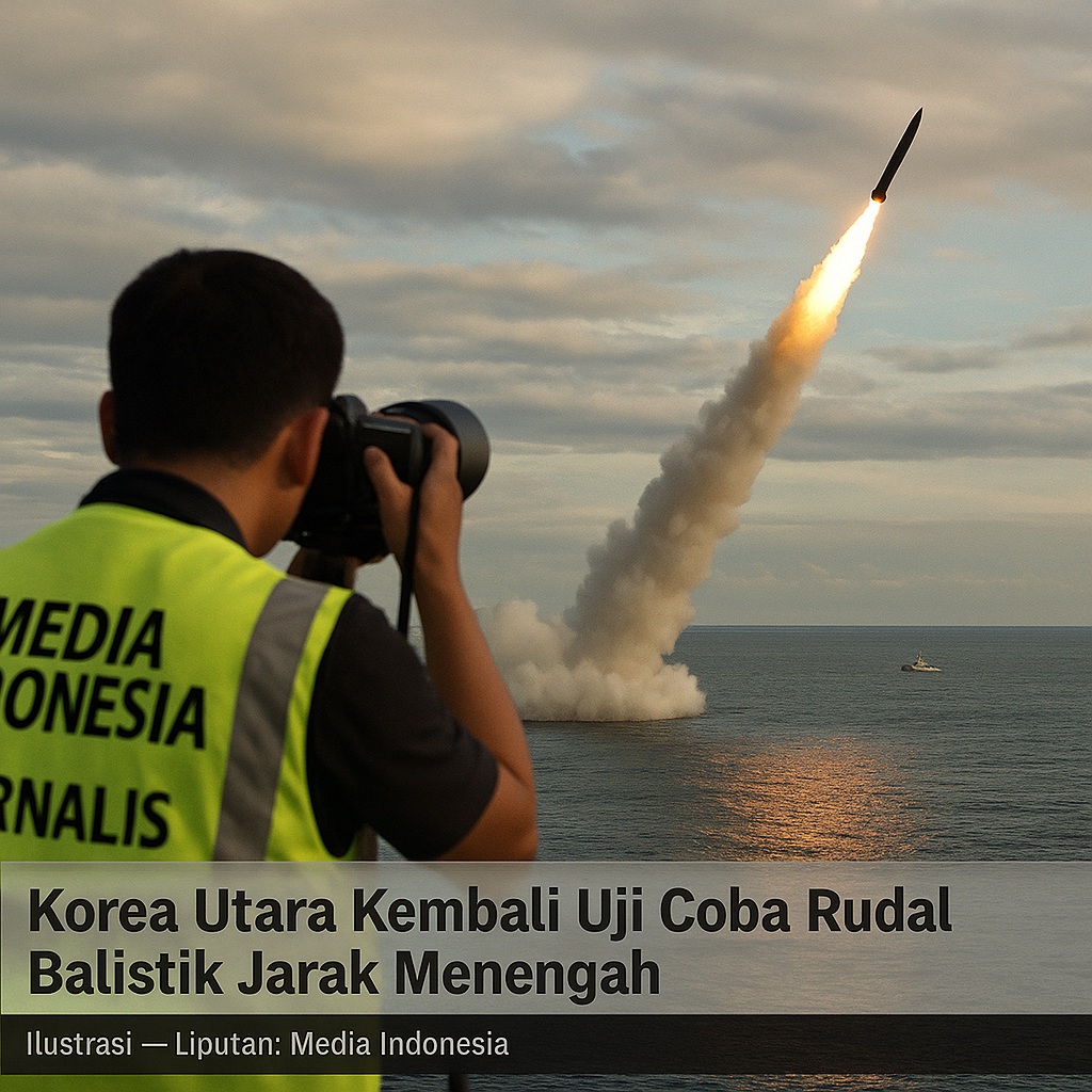 Korea Utara Kembali Uji Coba Rudal Balistik Jarak Menengah