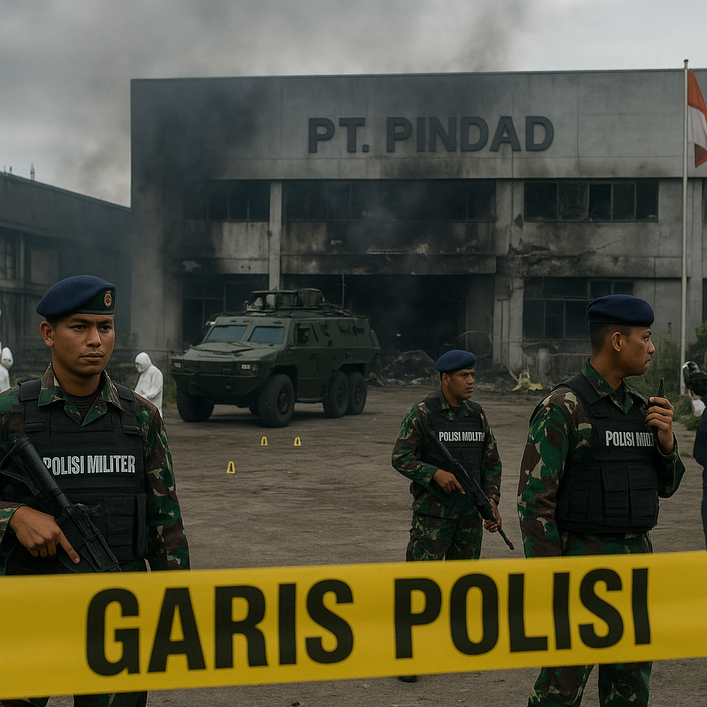 Polisi Militer TNI Amankan Pabrik Amunisi Usai Ledakan di Subang
