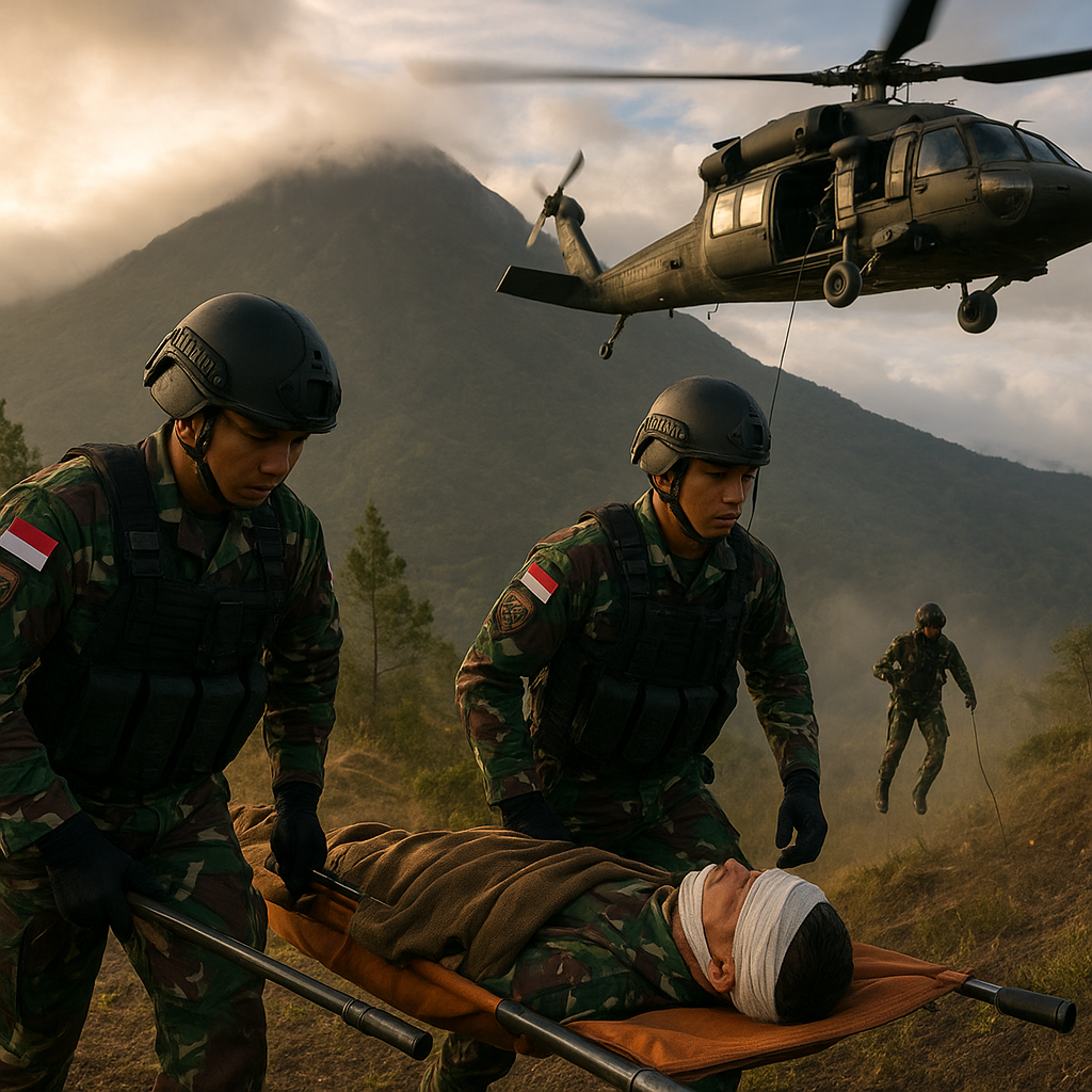 Pasukan Khusus TNI AU Latih Kemampuan SAR Tempur di Gunung Salak