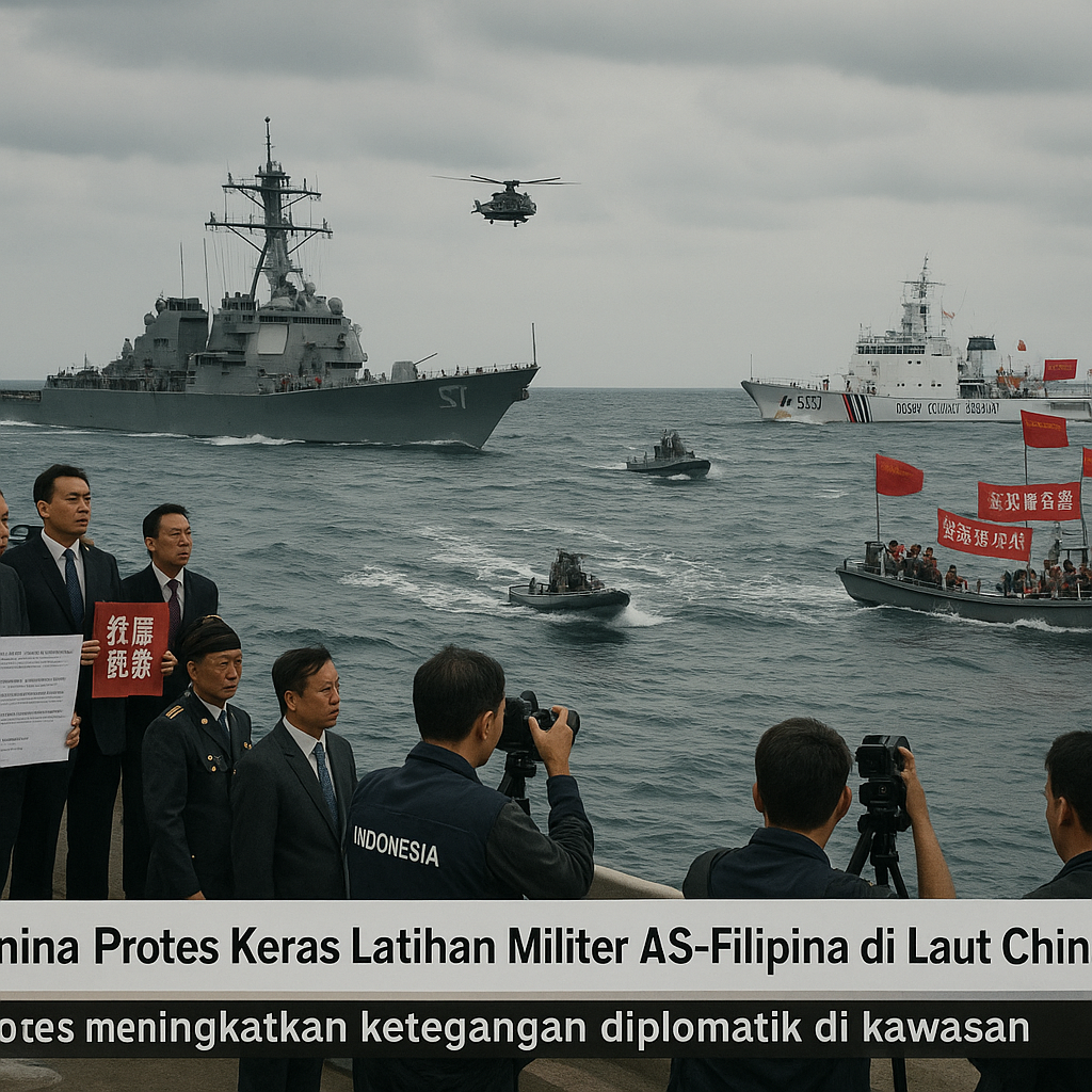 China Protes Keras Latihan Militer AS-Filipina di Laut China Selatan