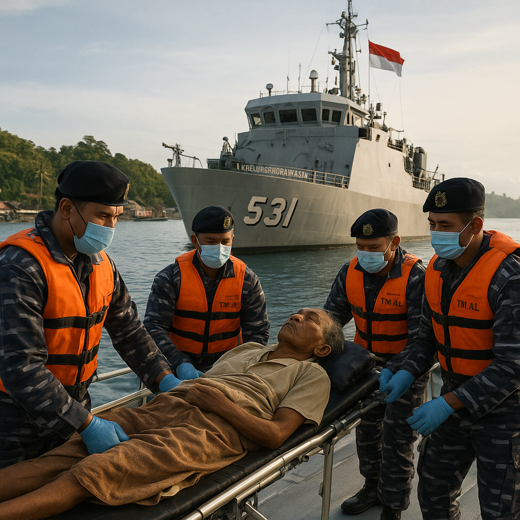 TNI AL Evakuasi Warga Sakit dari Pulau Terpencil di Maluku
