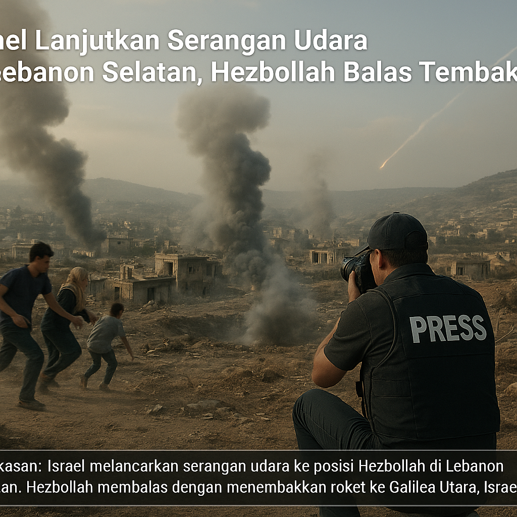 Israel Lanjutkan Serangan Udara di Lebanon Selatan, Hezbollah Balas Tembak