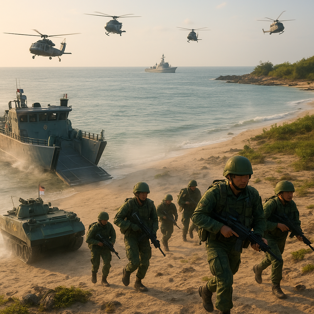 Latihan Tempur Marinir TNI AL 'Jalak Sakti' Digelar di Perairan Natuna