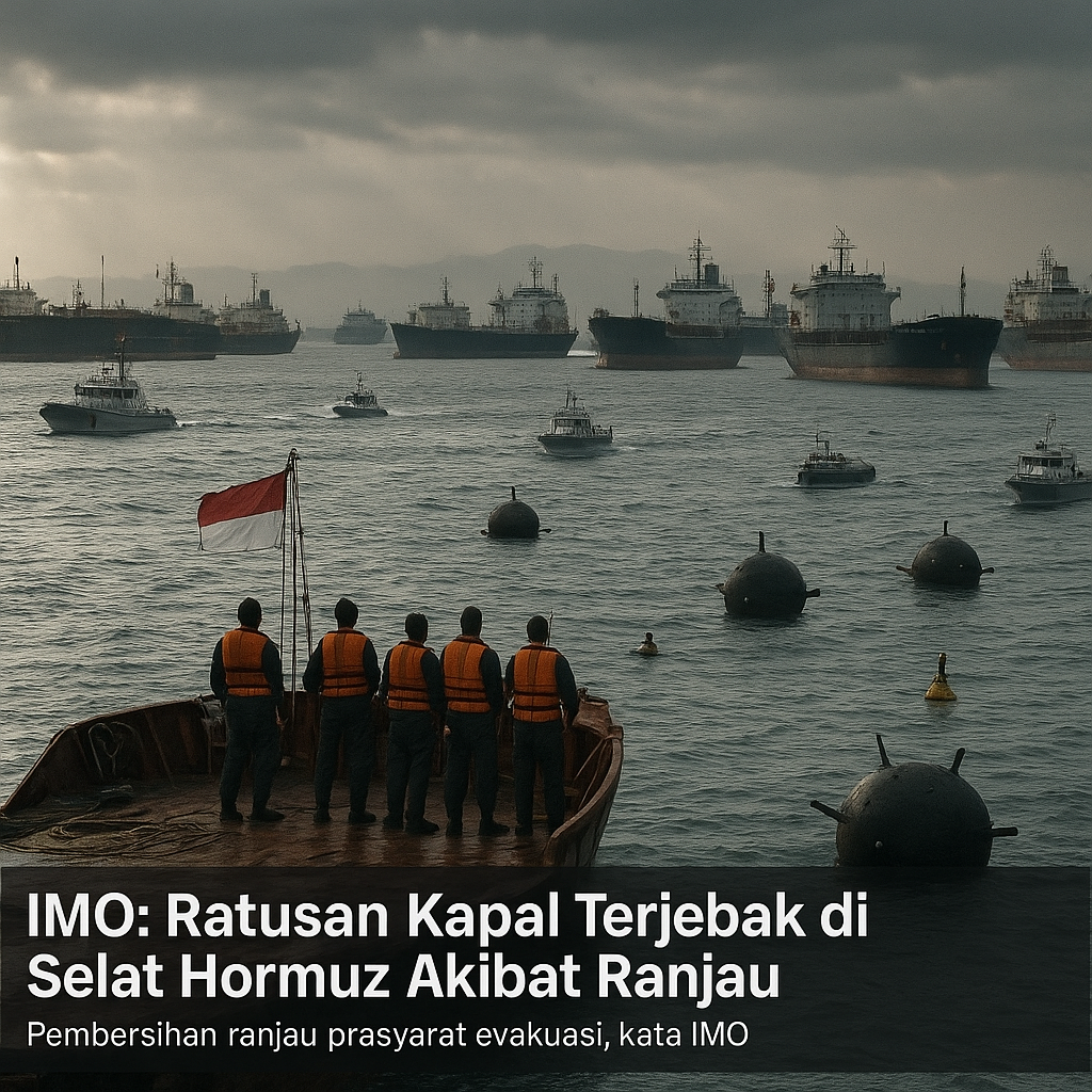 IMO: Ratusan Kapal Terjebak di Selat Hormuz Akibat Ranjau Meski Ada Kesepakatan
