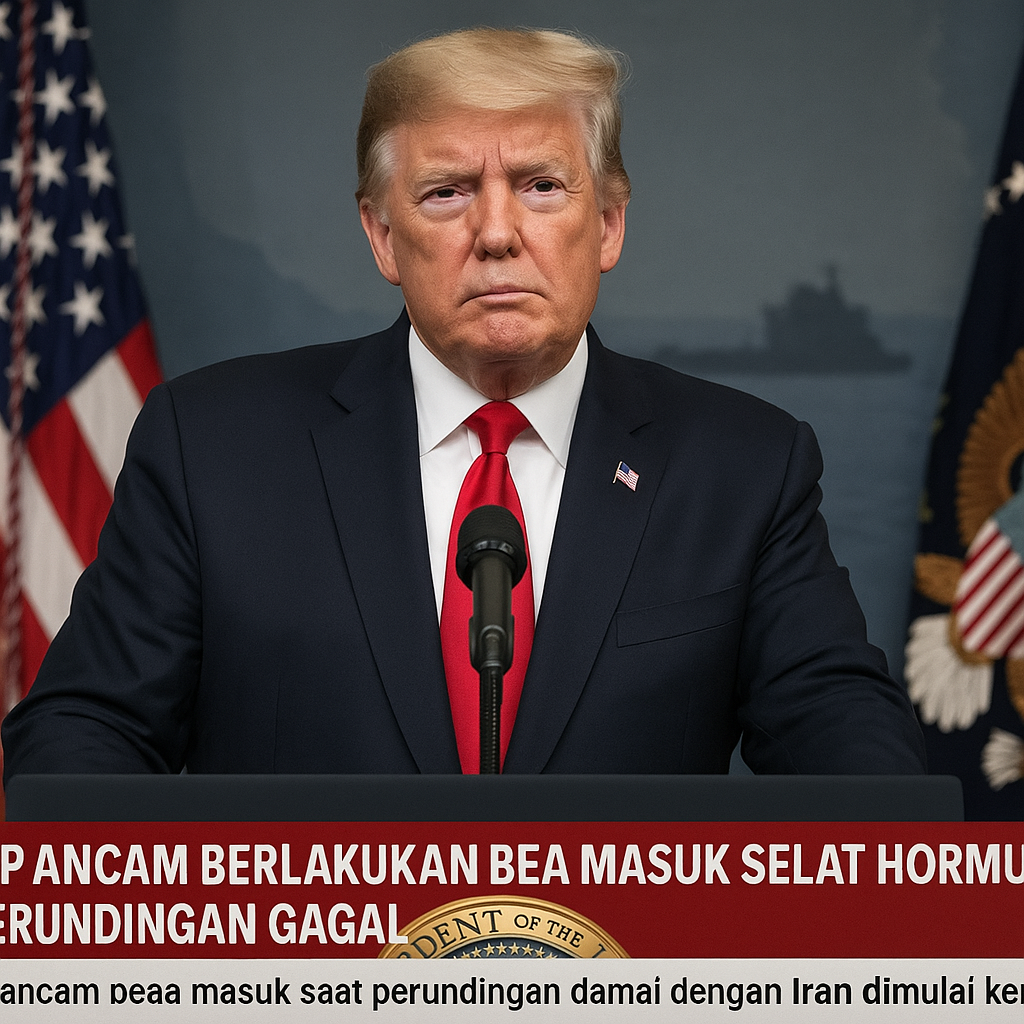 Trump Ancam Berlakukan Bea Masuk Selat Hormuz Jika Perundingan Gagal