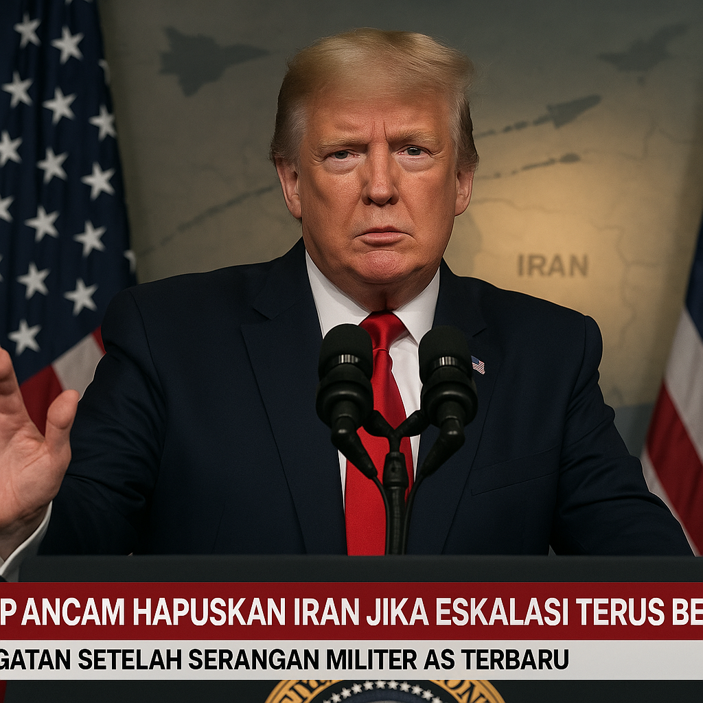 Trump Ancam Hapuskan Iran Jika Eskalasi Terus Berlanjut