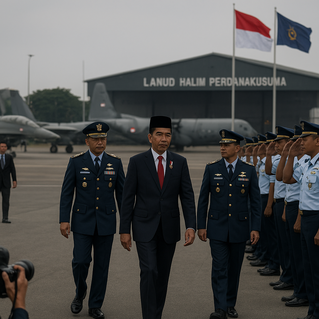 Presiden Jokowi Tinjau Kesiapan Alutsista TNI AU di Lanud Halim