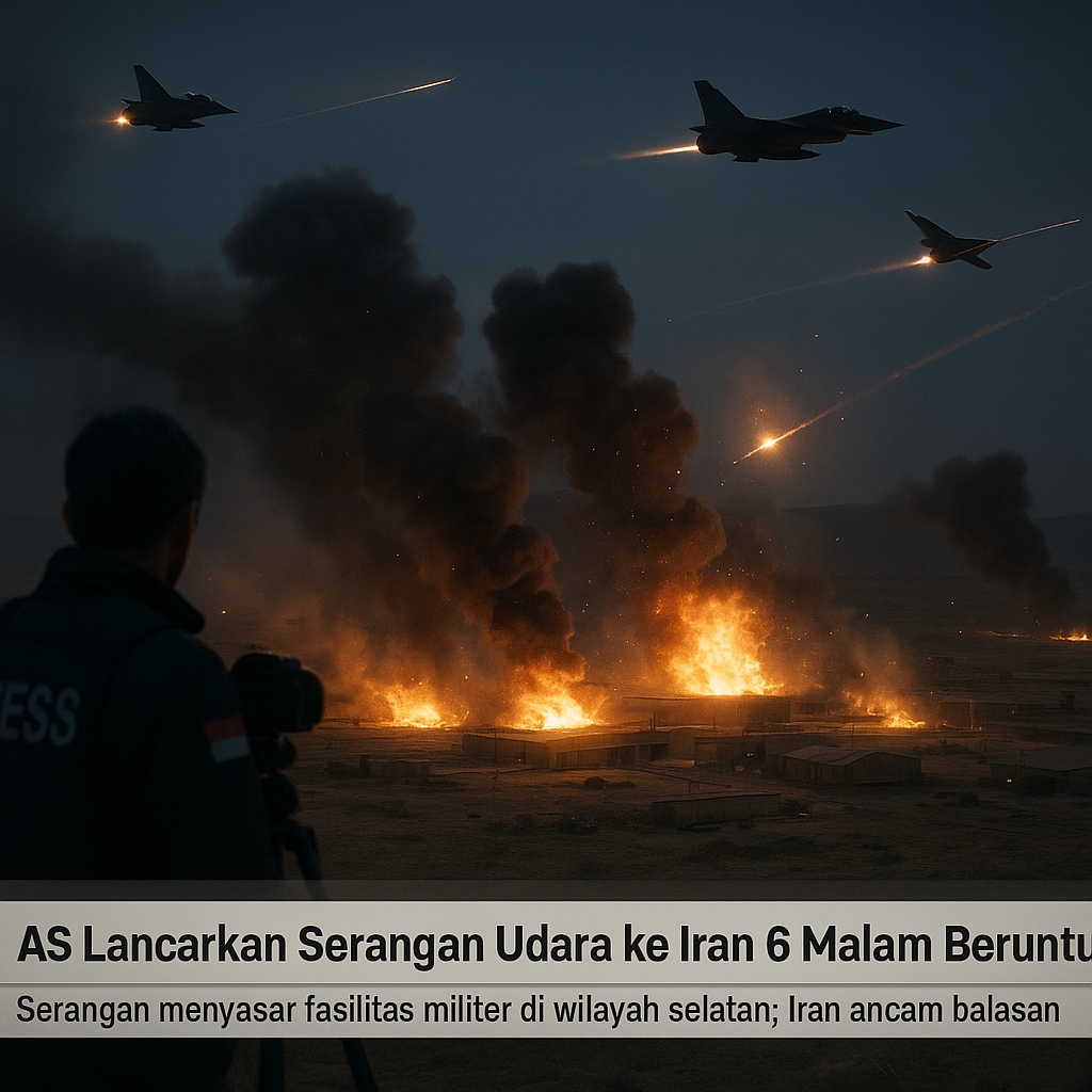 AS Lancarkan Serangan Udara ke Iran 6 Malam Beruntun