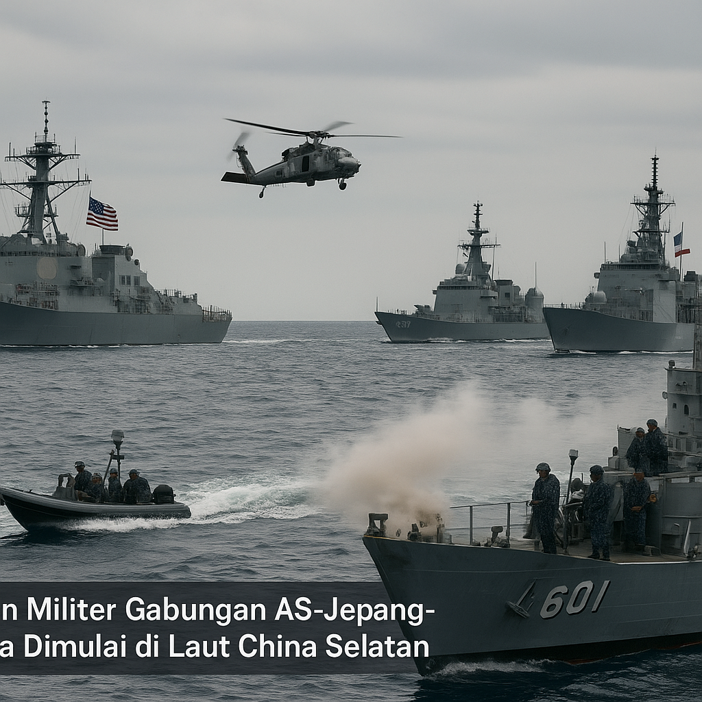 Latihan Militer Gabungan AS-Jepang-Filipina Dimulai di Laut China Selatan