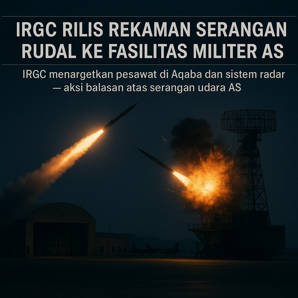 IRGC Rilis Rekaman Serangan Rudal ke Fasilitas Militer AS