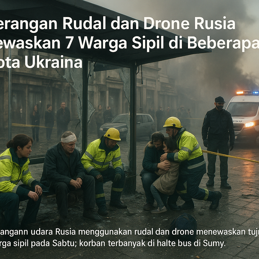 Serangan Rudal dan Drone Rusia Tewaskan 7 Warga Sipil di Beberapa Kota Ukraina
