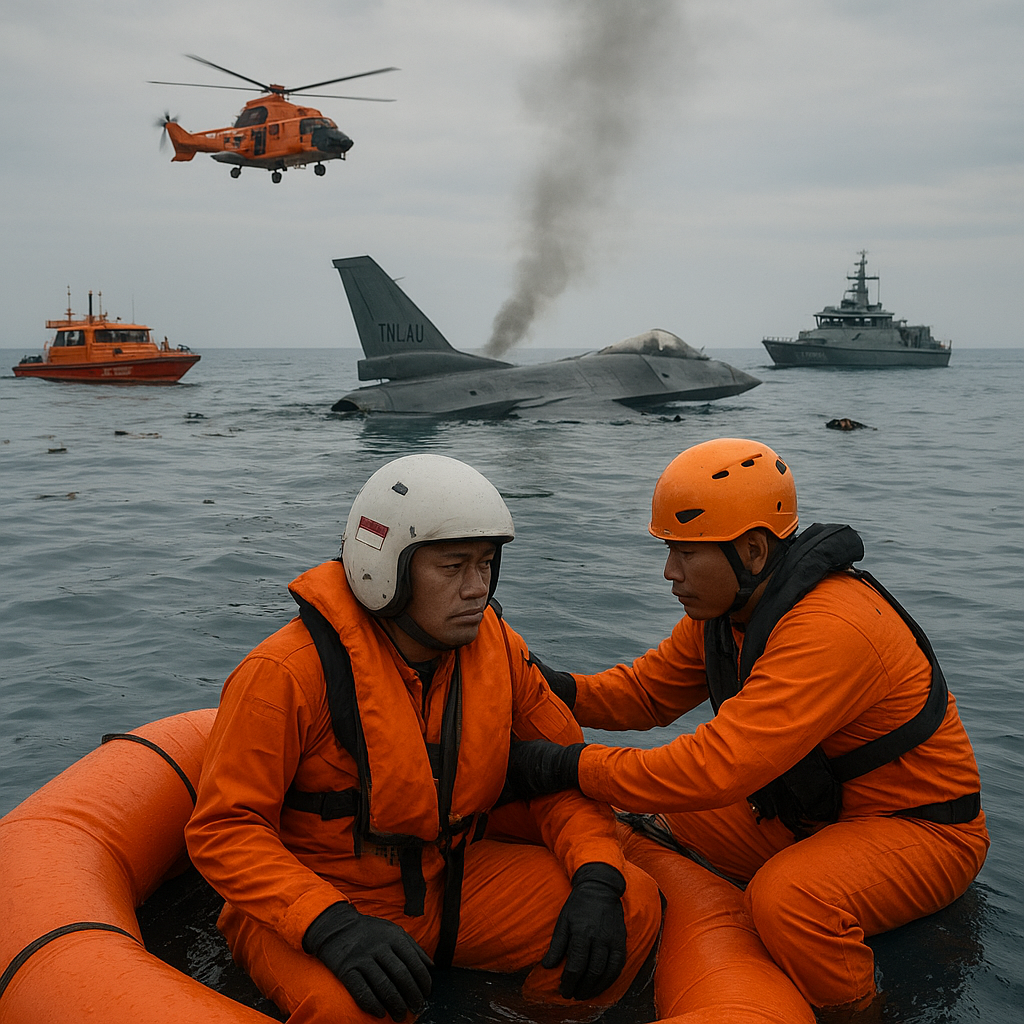 Pesawat Tempur TNI AU Jatuh di Perairan Biak Numfor, Pilot Selamat