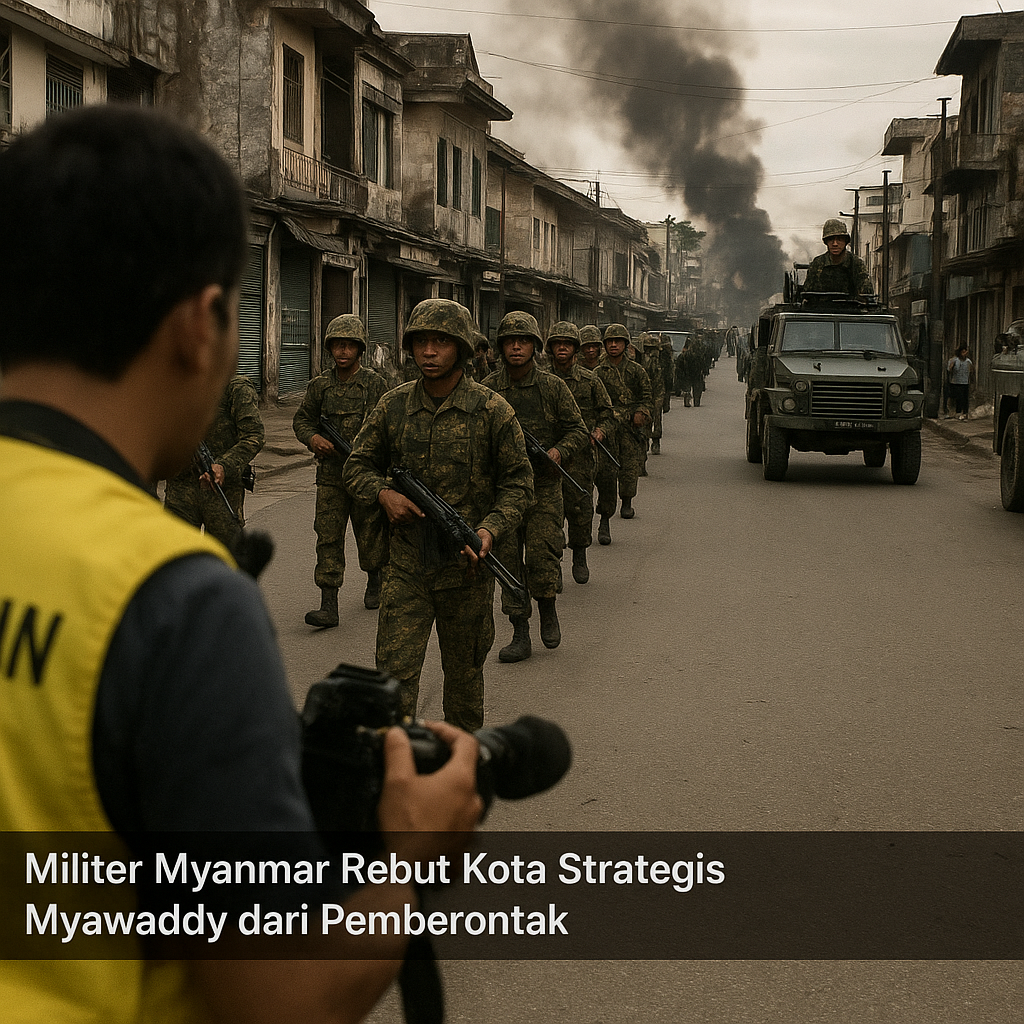 Militer Myanmar Rebut Kota Strategis Myawaddy dari Pemberontak