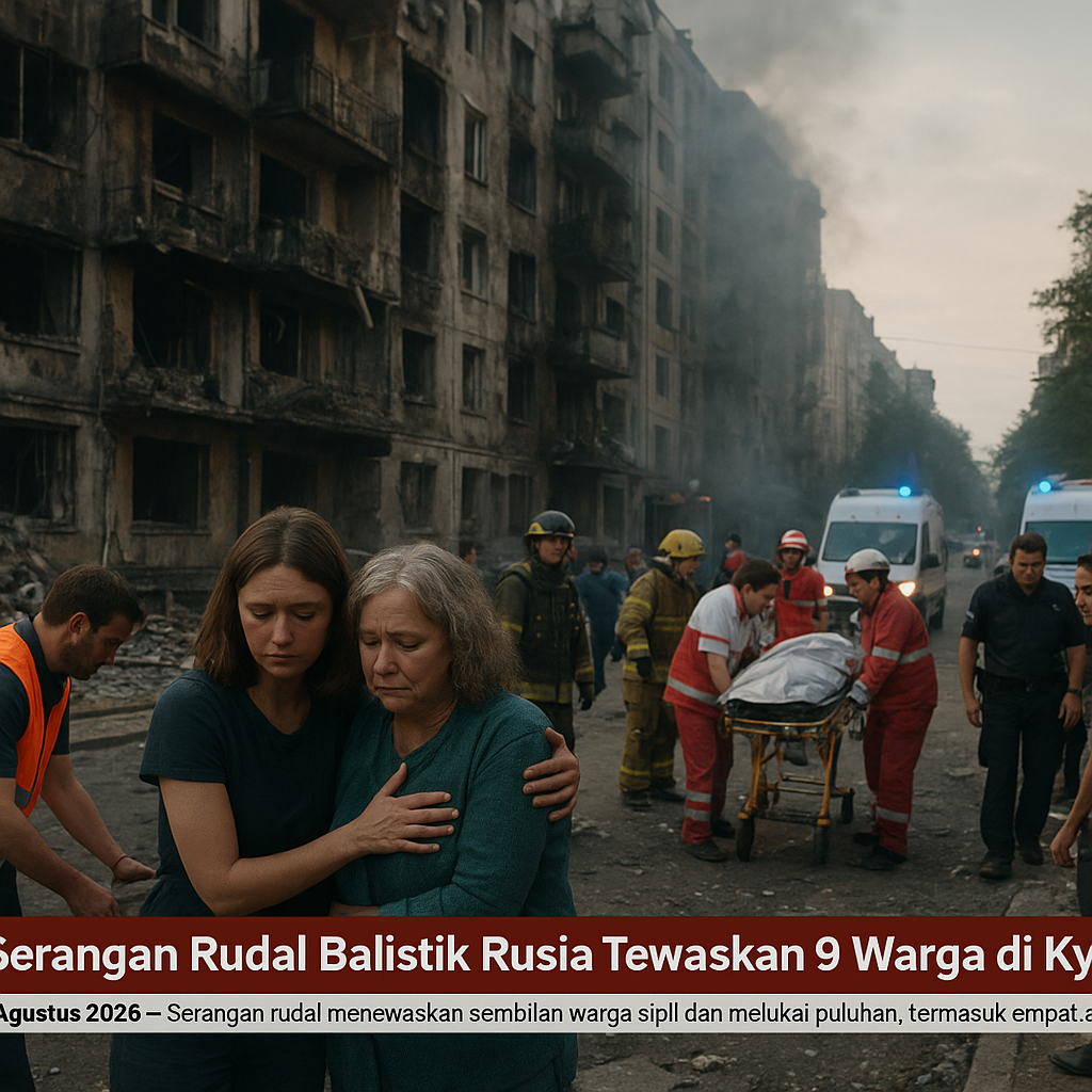 Serangan Rudal Balistik Rusia Tewaskan 9 Warga di Kyiv