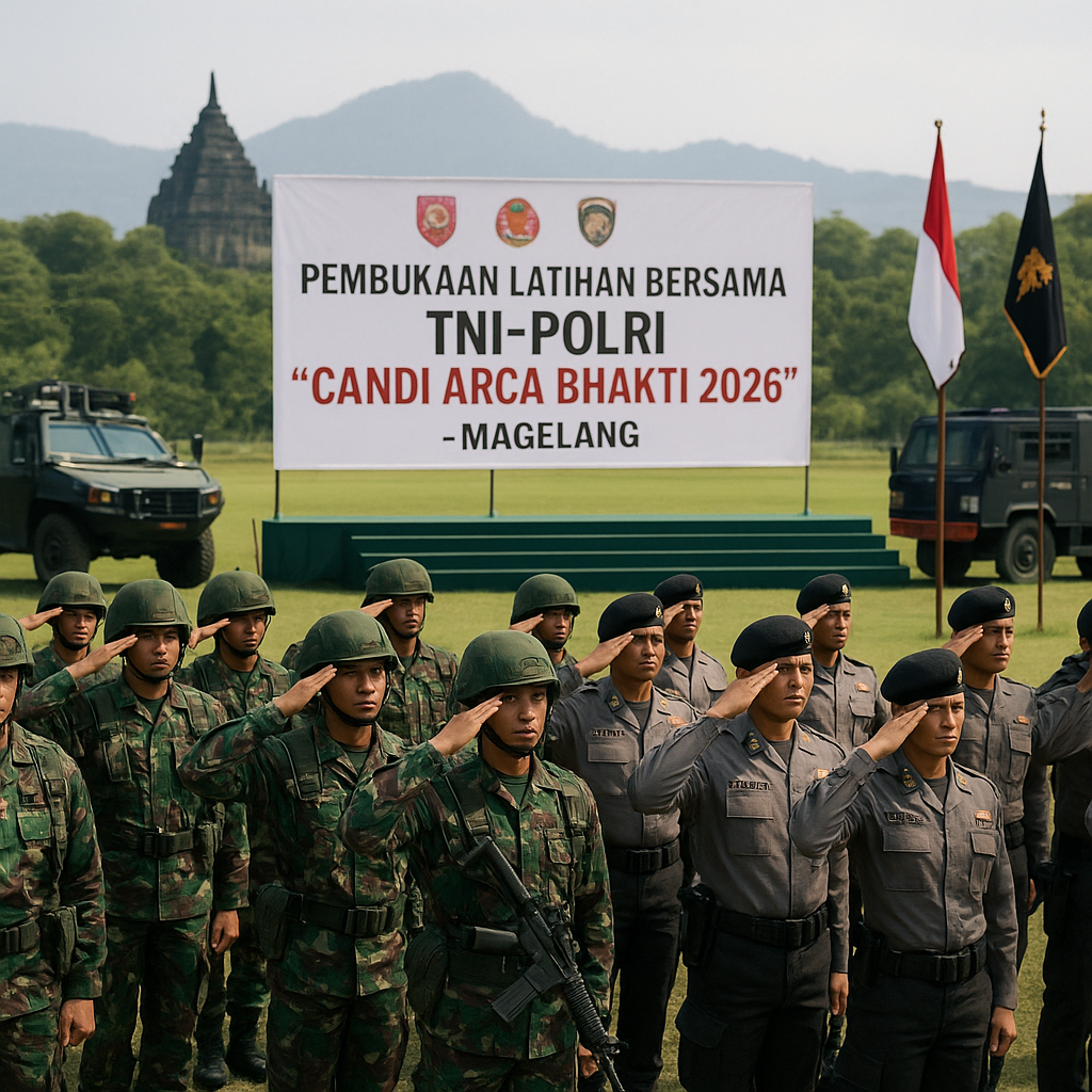 Latihan Bersama TNI-Polri 'Candi Arca Bhakti 2026' Digelar di Magelang