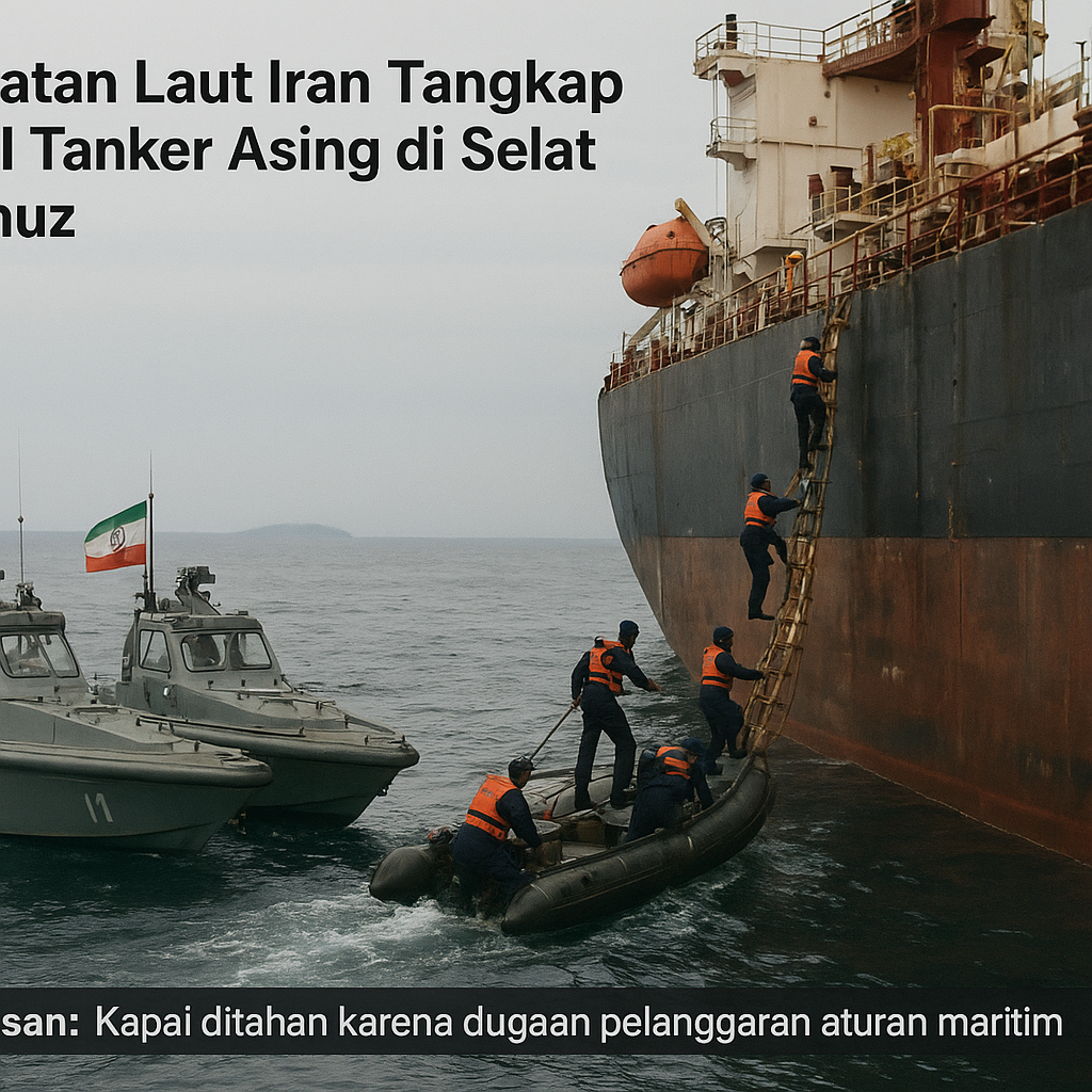 Angkatan Laut Iran Tangkap Kapal Tanker Asing di Selat Hormuz