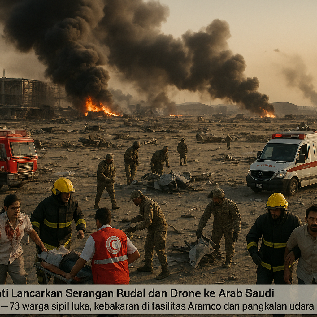 Houthi Lancarkan Serangan Rudal dan Drone ke Arab Saudi