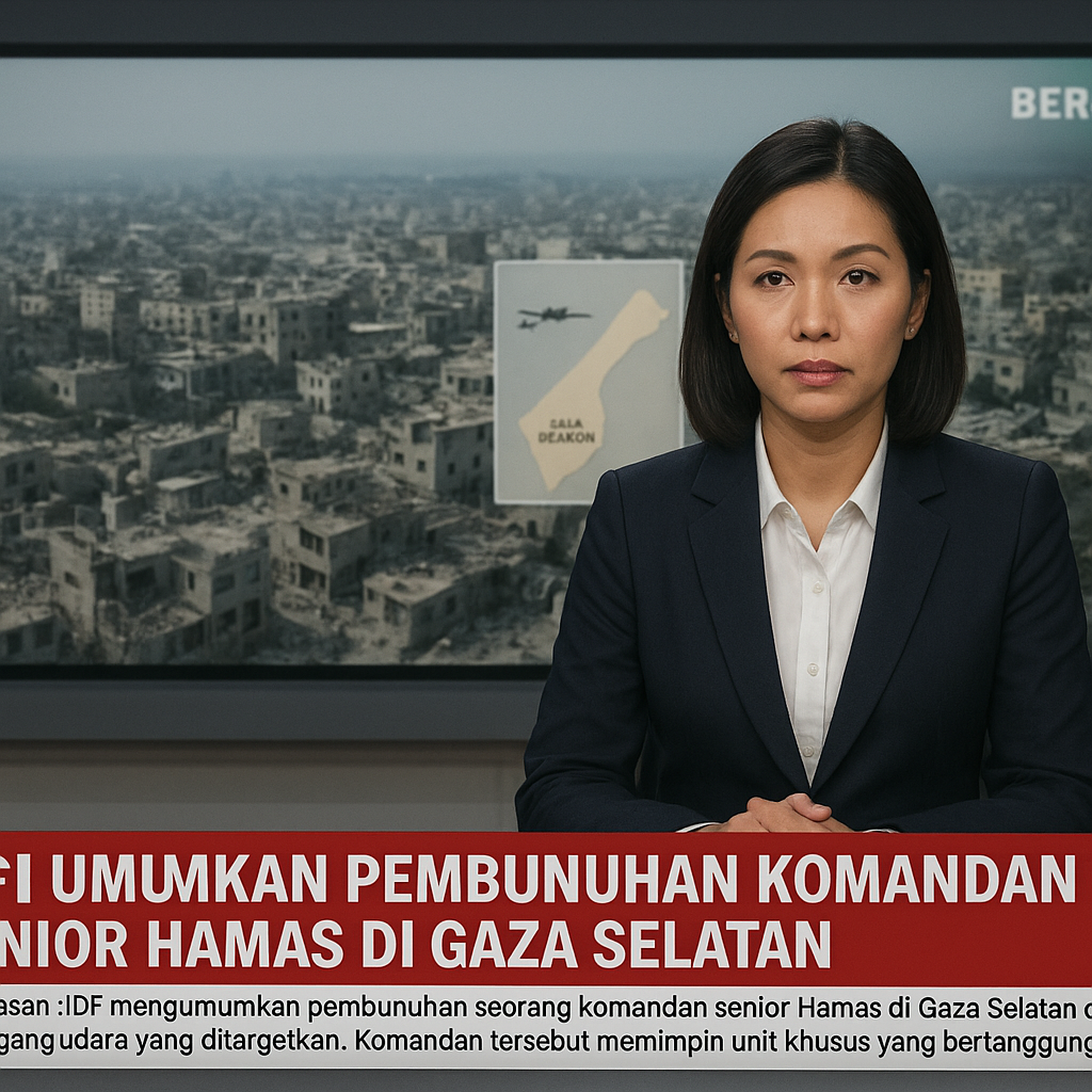 IDF Umumkan Pembunuhan Komandan Senior Hamas di Gaza Selatan