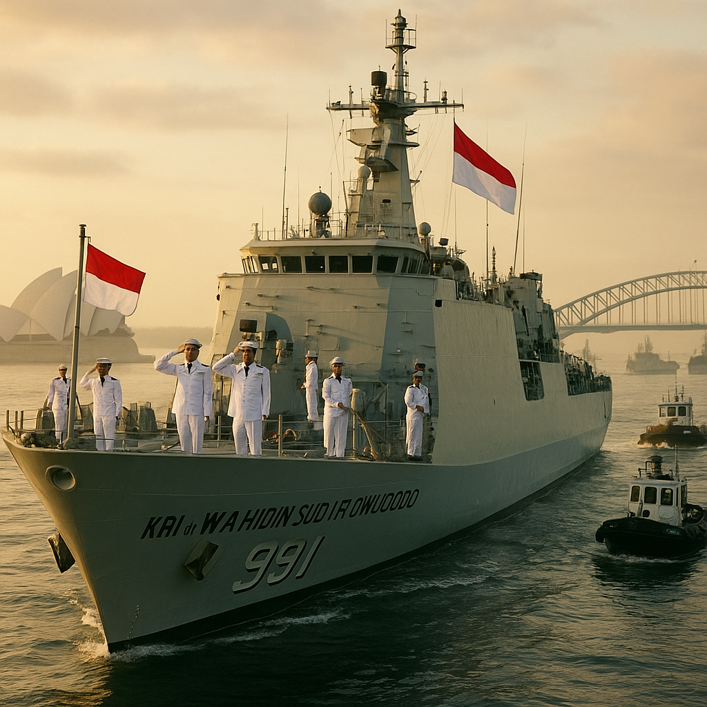 KRI dr. Wahidin Sudirohusodo Tiba di Australia untuk Latihan Bersama