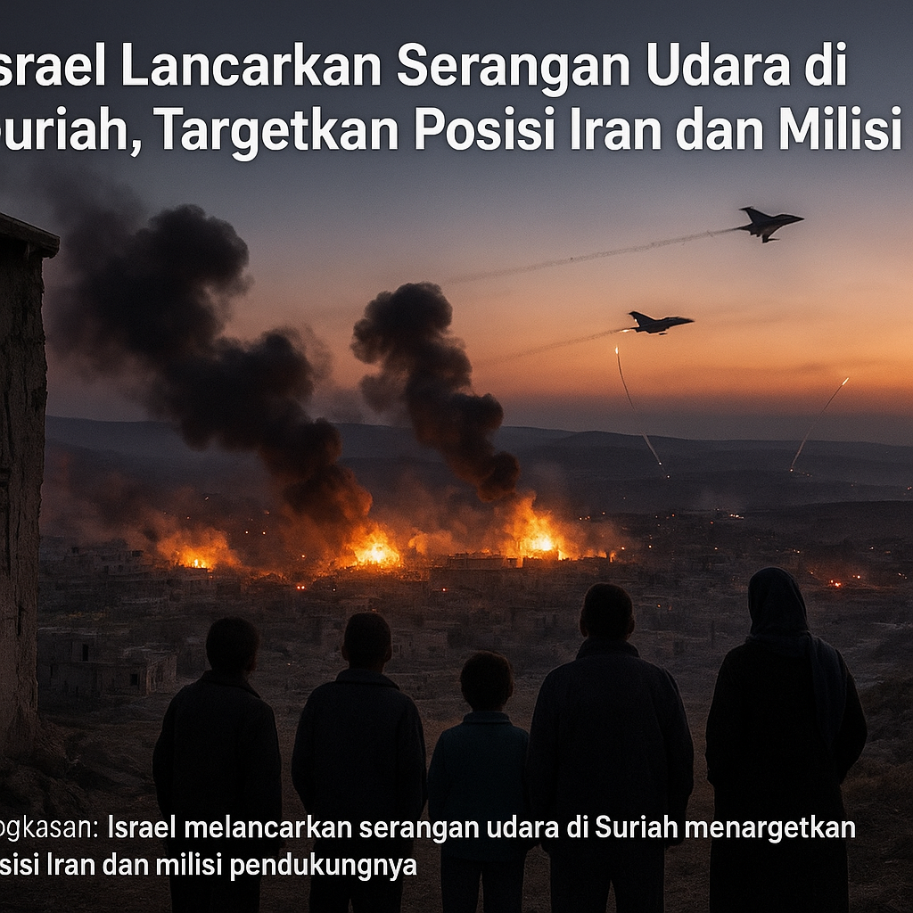 Israel Lancarkan Serangan Udara di Suriah, Targetkan Posisi Iran dan Milisi