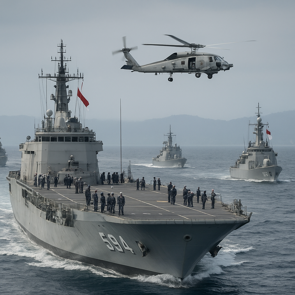 Kapal Induk TNI AL Berpartisipasi dalam Latihan Gabungan di Natuna